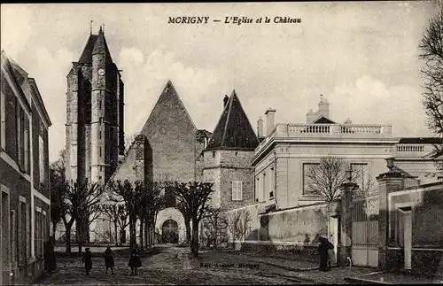 Ak Morigny Essonne, L´Église et le Château