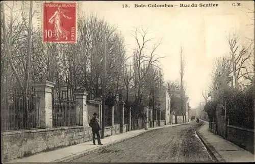 Ak Bois Colombes Hauts de Seine, Rue du Sentier