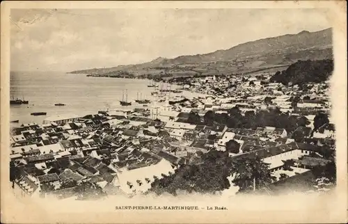 Ak Saint Pierre Martinique, La Rade, Übersicht
