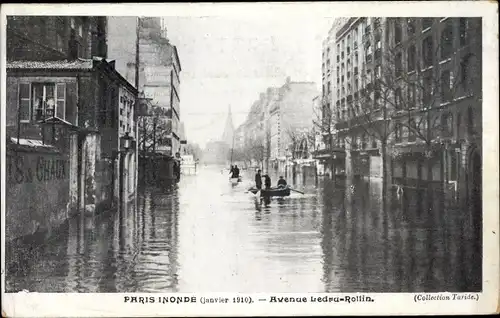 Ak Paris XI, Avenue Ledru-Rollin, Inondations de Janvier 1911