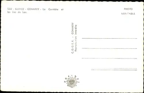 Ak Conakry Guinea, La Corniche et les iles de Los