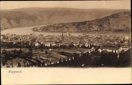 Ak Boppard am Rhein, Panorama vom Ort