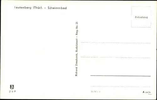 Ak Bad Leutenberg Thüringen, Schwimmbad
