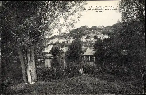 Ak Troo Loir et Cher, Un joli petit coin aux bords du Loir