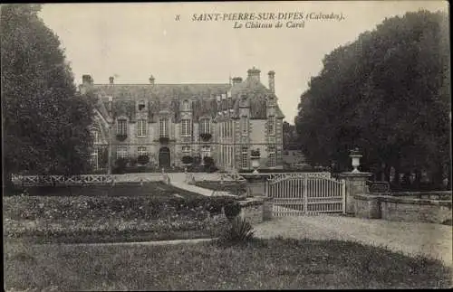 Ak Saint-Pierre-sur-Dives Calvados, Château de Carel