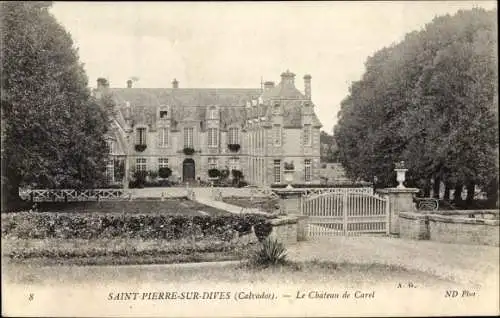 Ak Saint-Pierre-sur-Dives Calvados, Château de Carel