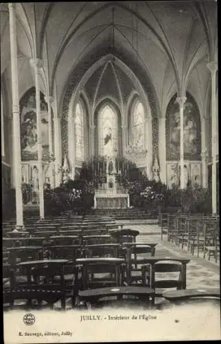 Ak Juilly Seine et Marne, Intérieur de l´Église