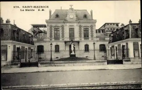 Ak Saint Maurice Charenton Val de Marne, La Mairie