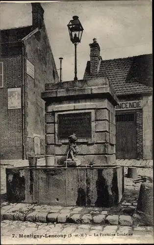 Ak Montigny Lencoup Seine et Marne, Fontaîne Trudaine