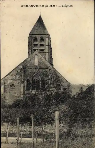 Ak Arronville Val d'Oise, L´Église