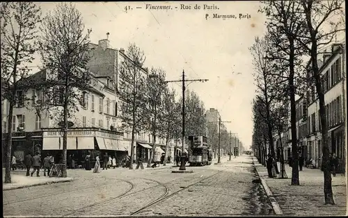 Ak Vincennes Val de Marne, Rue de Paris