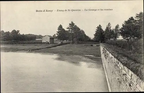 Ak Bois d'Arcy Yvelines, Etang de St Quentin, La Grange et les remises