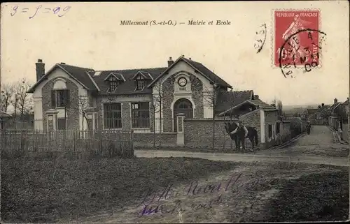 Ak Millemont Yvelines, Mairie et Ecole