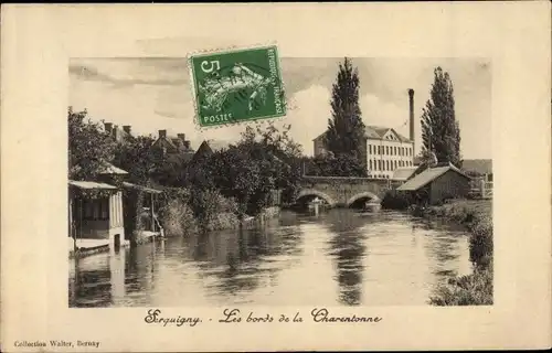 Ak Serquigny Eure, Bords de la Charentonne