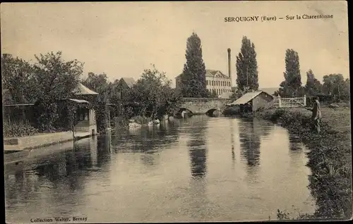 Ak Serquigny Eure, Sur la Charentonne