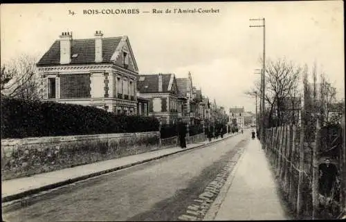 Ak Bois Colombes Hauts de Seine, Rue de l´Amiral Courbet