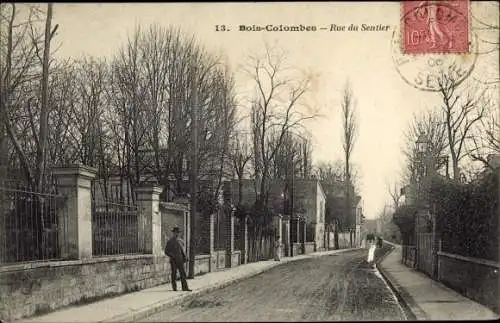 Ak Bois Colombes Hauts de Seine, Rue du Sentier