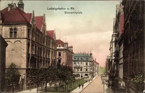 Ak Ludwigshafen am Rhein, Bismarckplatz