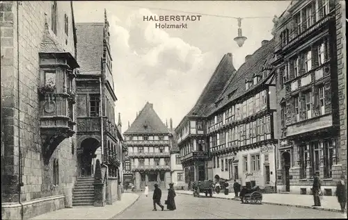 Ak Halberstadt Sachsen Anhalt, Holzmarkt