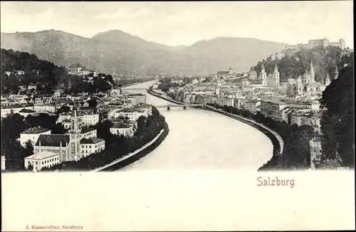 Ak Salzburg in Österreich, Stadt, Fluss