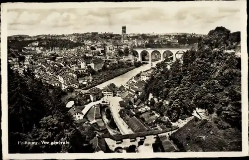 Ak Fribourg Freiburg Stadt Schweiz, Vue generale