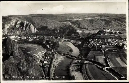 Ak Bad Münster am Stein Ebernburg, Blick vom Rotenfels