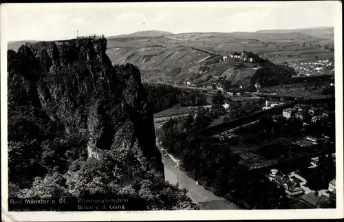 Ak Bad Münster am Stein Ebernburg, Rheingrafenstein, Blick von der Gans