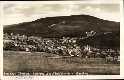 Ak Braunlage im Oberharz, Panorama vom Adamsblick, Wurmberg