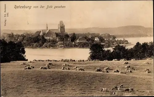 Ak Ratzeburg im Herzogtum Lauenburg, Panorama von der Bäk