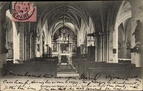 Ak Savigny-sur-Braye Loir et Cher, Intérieur de l´Église