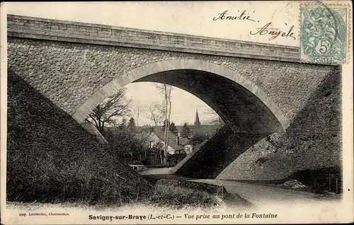 Ak Savigny-sur-Braye Loir et Cher, Pont de la Fontaîne
