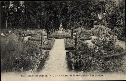 Ak Rilly sur Loire Loir-et-Cher, Château de la Haute Borde, Les Jardins