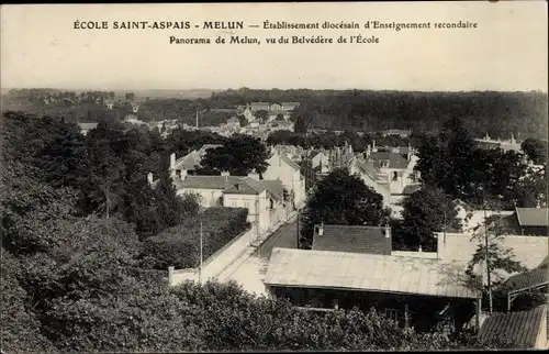 Ak Melun Seine et Marne, École Saint Aspais