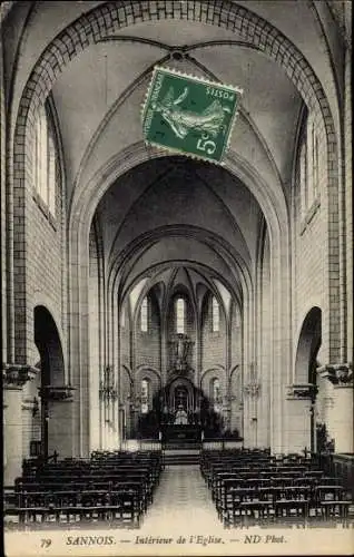 Ak Sannois Val d’Oise, Intérieur de l´Église