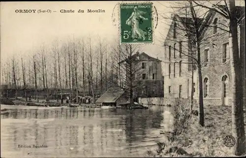 Ak Ormoy Essonnes, Chute du Moulin