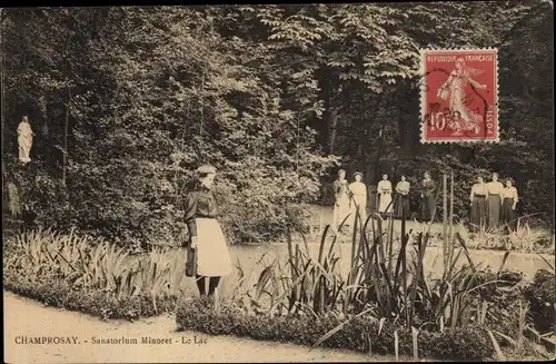 Ak Champrosay Essonne, Sanatorium Minroret, Le Lac