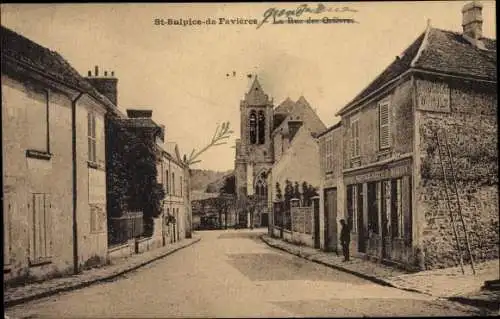 Ak Saint Sulpice de Favieres Essonne, Rue des Orfèvres