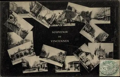 Ak Vincennes Val de Marne, Souvenir, Mairie, Kiosque, Promenade