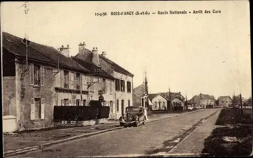 Ak Bois d'Arcy Yvelines, Route Nationale, Arret des Cars