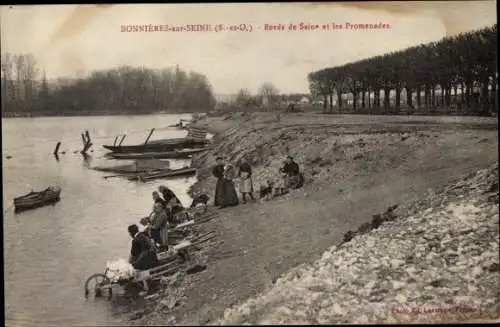 Ak Bonnières-sur-Seine Yvelines, Bords de Seine et les Promenades