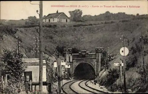 Ak Bonnières-sur-Seine Yvelines, Entree du Tunnel
