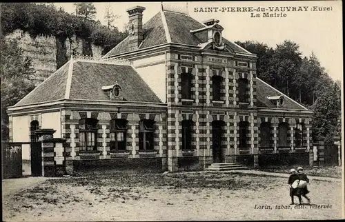 Ak Saint Pierre du Vauvray Eure, Mairie