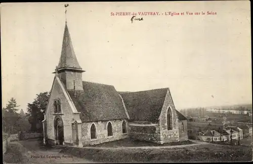 Ak Saint Pierre du Vauvray Eure, Église