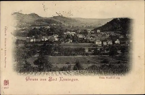 Ak Bad Kissingen Unterfranken Bayern, Panorama vom Staffelberg