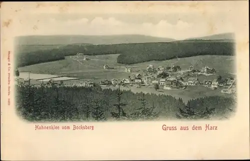Ak Hahnenklee Bockswiese Goslar im Harz, Panorama vom Bocksberg