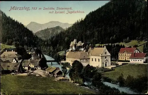Ak Mürzsteg Steiermark, Kaiserliches Jagdschloss