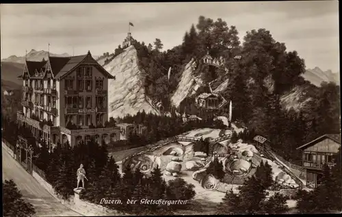 Künstler Ak Luzern Stadt Schweiz, der Gletschergarten