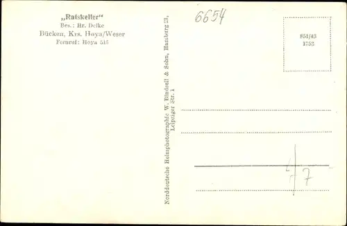 Ak Bücken in Niedersachsen, Ratskeller, Außenansicht