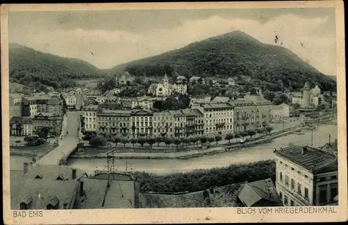 Ak Bad Ems an der Lahn, Blick vom Kriegerdenkmal