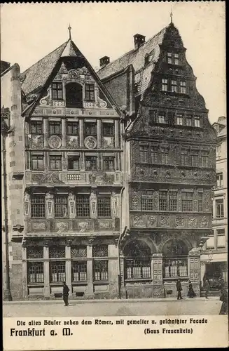 Ak Frankfurt am Main, alte Häuser nebst Römer, Haus Frauenstein